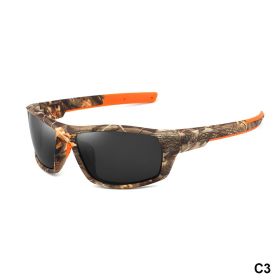Outdoor Polarized Sunglasses Colorful Camouflage Sport Fishing Riding Glasses Beach Sun Glasses Men Women Shade Eyewears UV400 (Frame Color: As picture, Lenses Color: C3)