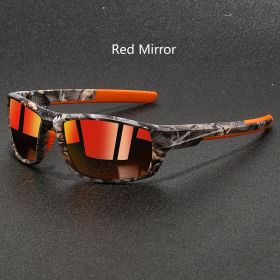 Fashion Vintage Polarized Sport Sunglasses Men Women Fishing Running Cycling Mountaineering Sports Man Sun Glasses UV400 Eyewear (Lenses Color: Red Mirror)